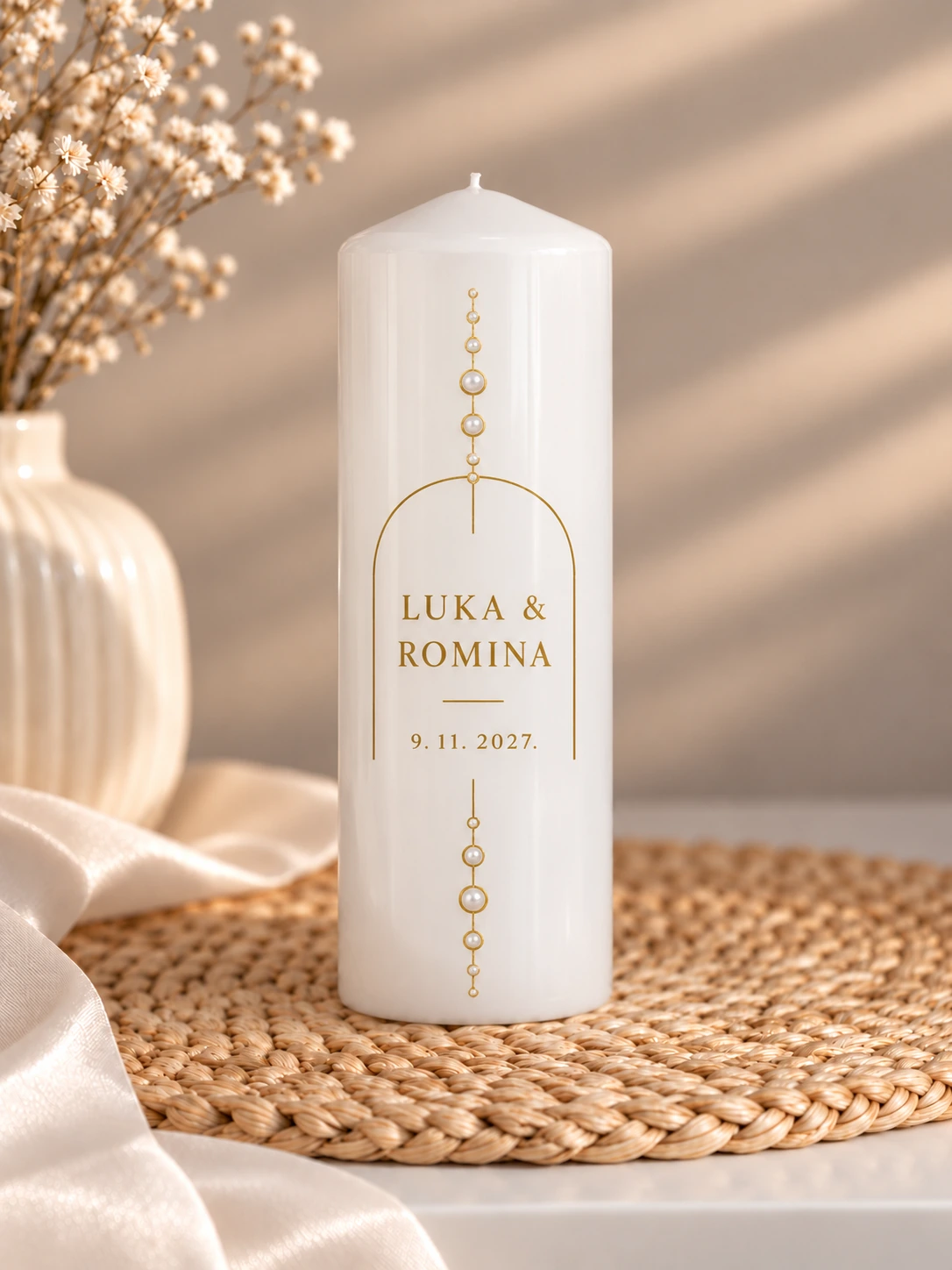 Svijeća sa zlatnim ornamentom, model ZS03